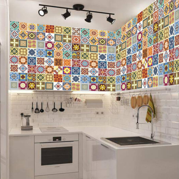 Papel De Parede Adesivo Azulejo Português Colorido 300X52Cm 1 10240429358 foto 1 azulejo portugues cod 88009