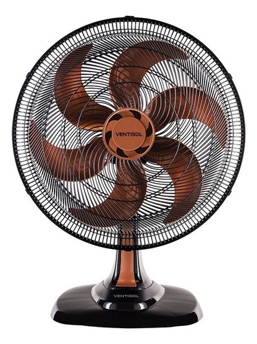 Ventilador De Mesa Ventisol Ventilador De Mesa Turbo Vom50 Turbo Com 6 Pás Azul Estrutura Preto, 50cm De Diâmetro 60 Hz