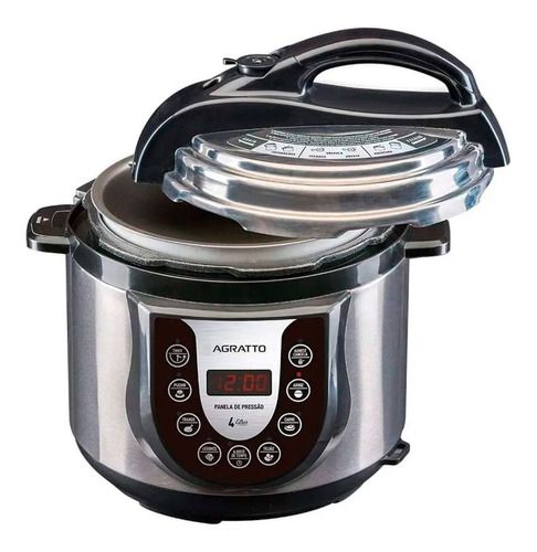 Panela De Pressão Elétrica 4l Painel Digital E Timer Agratto Ped-02 220v