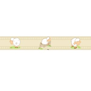 Faixa Papel De Parede Adesivo Infantil Ovelinhas 100X15Cm