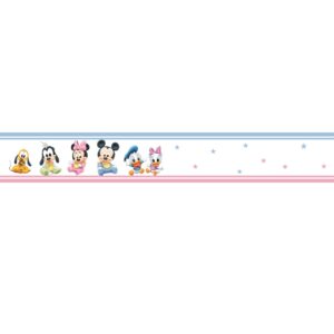 Faixa Papel De Parede Adesivo Infantil Disney Bebê 100X15Cm
