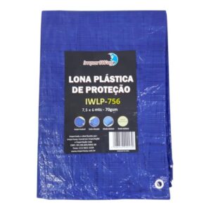 Lona Reforçada Plástica Encerado para Caminhão Carreta Azul Impermeável Importway 7,5x6m Multiuso