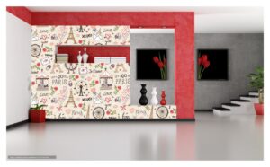 Papel De Parede Adesivo Paris Love You 300X52Cm Sala Quarto