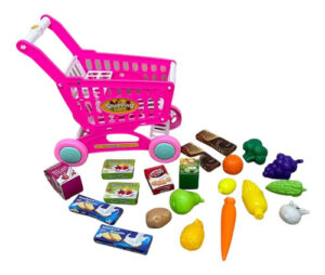 Carrinho Super Mercado Infantil Importway Rosa